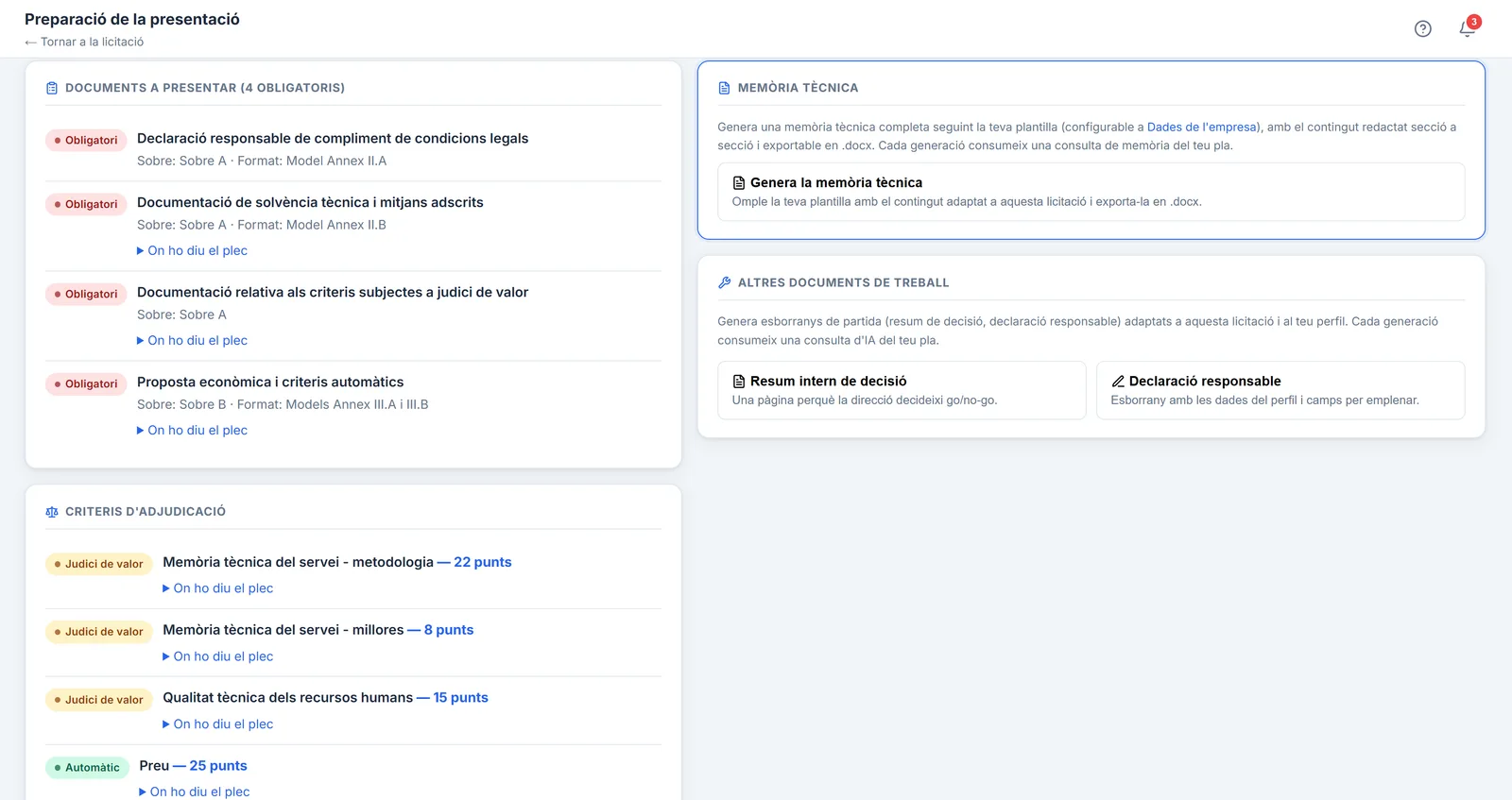 Captura de l'app: Checklist documental